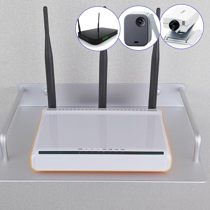 TOATELU Univerzális Fali Tartó Routerekhez - Alumínium Polc TV Box, Set-Top Box, Mini PC Számára - Hűtőnyílásokkal Ellátott Minimál Stílusú 