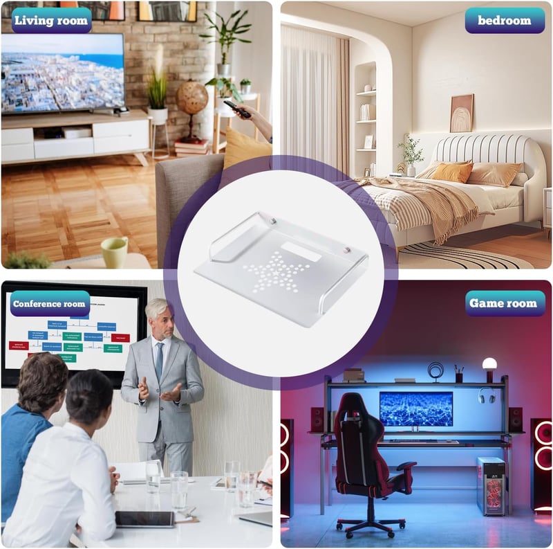 TOATELU Univerzális Fali Tartó Routerekhez - Alumínium Polc TV Box, Set-Top Box, Mini PC Számára - Hűtőnyílásokkal Ellátott Minimál Stílusú 