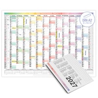 Calendar de perete TOBJA A2 2027 UE format peisaj – Prezentare generală pe 14 luni | Calendar anual color cu câmpuri mari | Calendar de perete pentru birou și home office 1