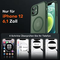 TOCOL iPhone 12 MagSafe tok, teljes kameravédelem, ütésálló, alpesi zöld 2