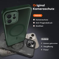 TOCOL iPhone 12 MagSafe tok, teljes kameravédelem, ütésálló, alpesi zöld 5