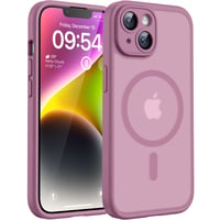 TOCOL iPhone 14 MagSafe kompatibilné puzdro, matné priesvitné fialové, vojenská úroveň odolnosti voči nárazom, kompletná ochrana fotoaparátu, 6,1 palca 1