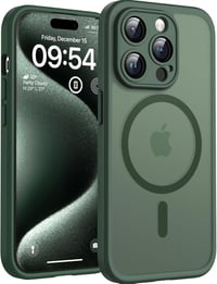 TOCOL iPhone 15 Pro MagSafe tok, kamera védelemmel, ütésálló, alpesi zöld - iPhone 15 Pro, Alpine green 1