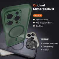 TOCOL iPhone 15 Pro MagSafe tok, kamera védelemmel, ütésálló, alpesi zöld - iPhone 15 Pro, Alpine green 5