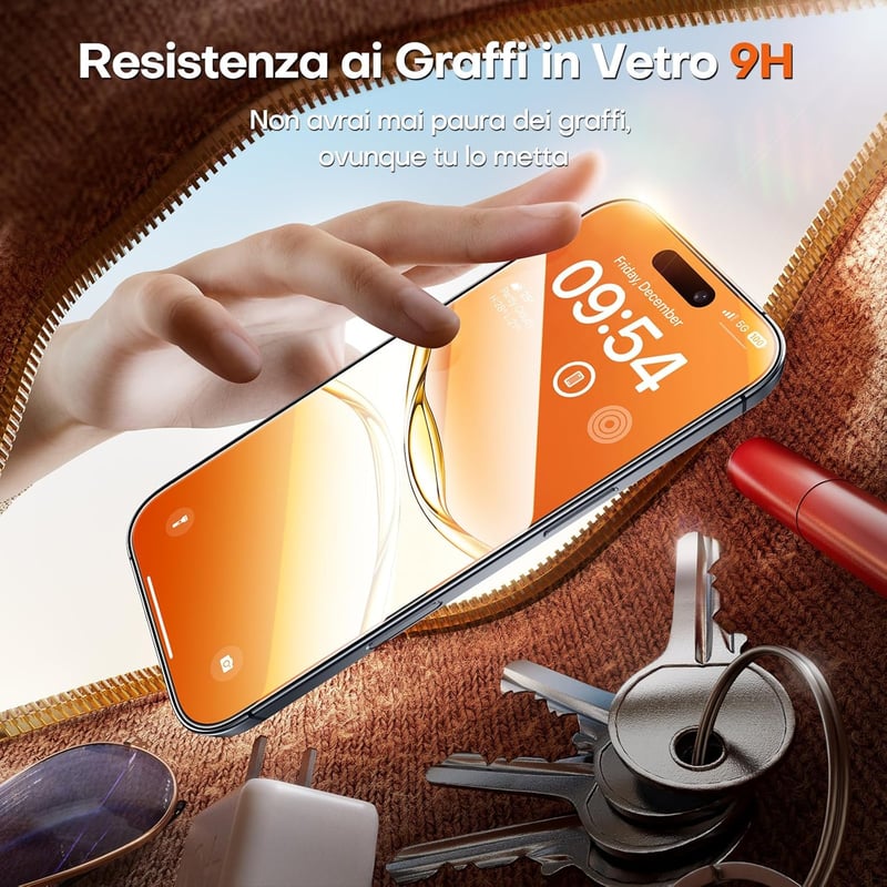 TOCOL iPhone 17 edzett üveg képernyővédő, 9H keménység, buborékmentesség, 2 darab
