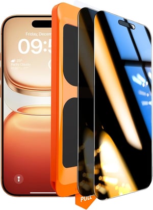 TOCOL iPhone 17 Pro/16 Pro edzett üveg képernyővédő 6.3" 9H, 2db - iPhone 16 Pro, Privacy protection glass