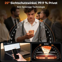 TOCOL iPhone 17 Pro/16 Pro edzett üveg képernyővédő 6.3" 9H, 2db - iPhone 16 Pro, Privacy protection glass 4