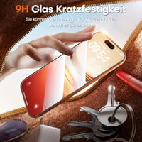 Folie de protecție din sticlă securizată TOCOL pentru iPhone 17 Pro, 6,3 inchi, aplicare ușoară 6