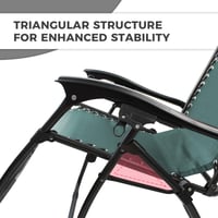 Todeco Zero Gravity ležadlo, skladacie záhradné relaxačné kreslo, priedušný materiál Textilene, opierka hlavy, polohovateľné operadlo, na terasu, balkón, k bazénu, zelená 5