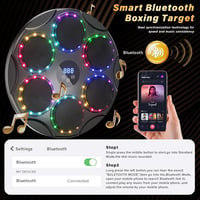 TODO Bluetooth LED Boxgép - 9 Sebességi Mód, Színes Fények, Zenei Funkció, Professzionális Edzőeszköz Otthoni Edzéshez, Falra Szerelhető, PU 3