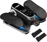 Mini eliptică electrică neagră, aparat de fitness pentru sub birou, 12 trepte de viteză, 2 moduri, cu telecomandă, afișaj și benzi de fixare pentru picioare 1
