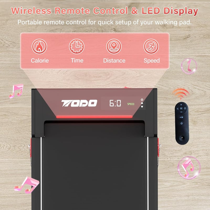 TODO Walking Pad Elektromos Futópad Desktopos Irodai 1-6 km/h Távirányítóval