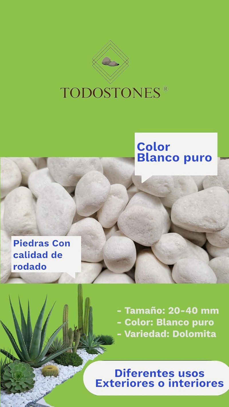 TODOSTONES Kerti Kő Fehér Boulder Zsák 5kg 20-40mm