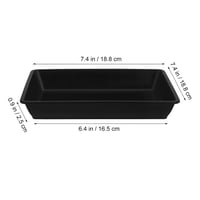 Tofficu Četvrtaste Podloške za Biljke, Set od 12 Crnih Plastičnih Posuda za Saksije, 18x18x2,5 cm, Za Unutarnju i Vanjsku Upotrebu, Vodootporne 2