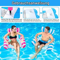 TOGETDREAM Set de 2 hamace gonflabile de apă 4 în 1 și saltele de plajă, pentru adulți și copii, scaun de relaxare pentru petreceri la piscină pe timp de vară 4