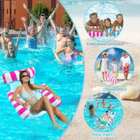 TOGETDREAM Set de 2 hamace gonflabile de apă 4 în 1 și saltele de plajă, pentru adulți și copii, scaun de relaxare pentru petreceri la piscină pe timp de vară 3