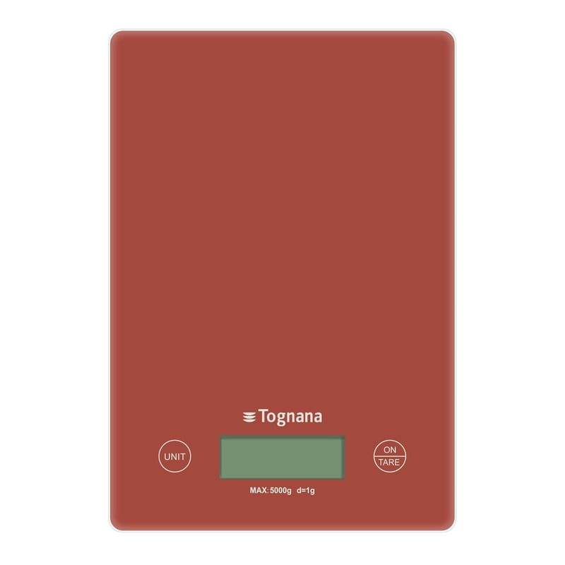 Tognana Iridea Digitális Konyhai Mérleg LCD Kijelzővel Érintőgombokkal Piros