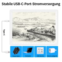 Placă de desen luminoasă LED TOHETO A3 cu geantă pentru pictură cu diamante, masă luminoasă ultra-strălucitoare cu butoane laterale, pad luminos pentru copiere și schițe, alb 8