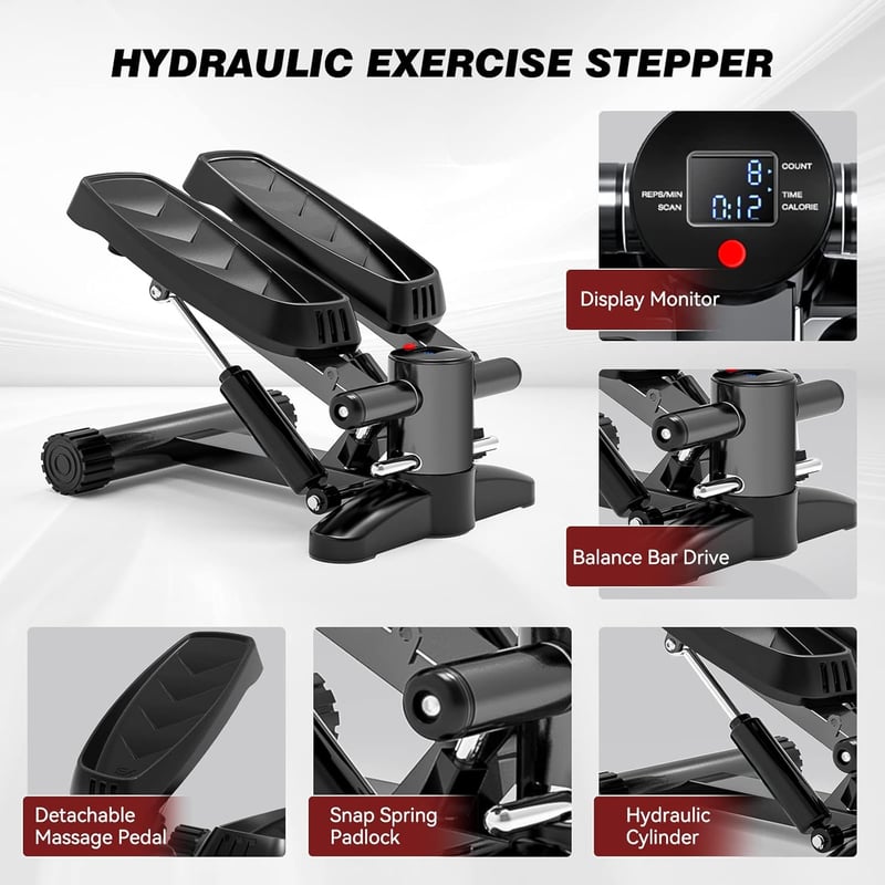Tohoyard Mini Stepper 150 kg Ellenállásos Szalagokkal és LCD Kijelzővel