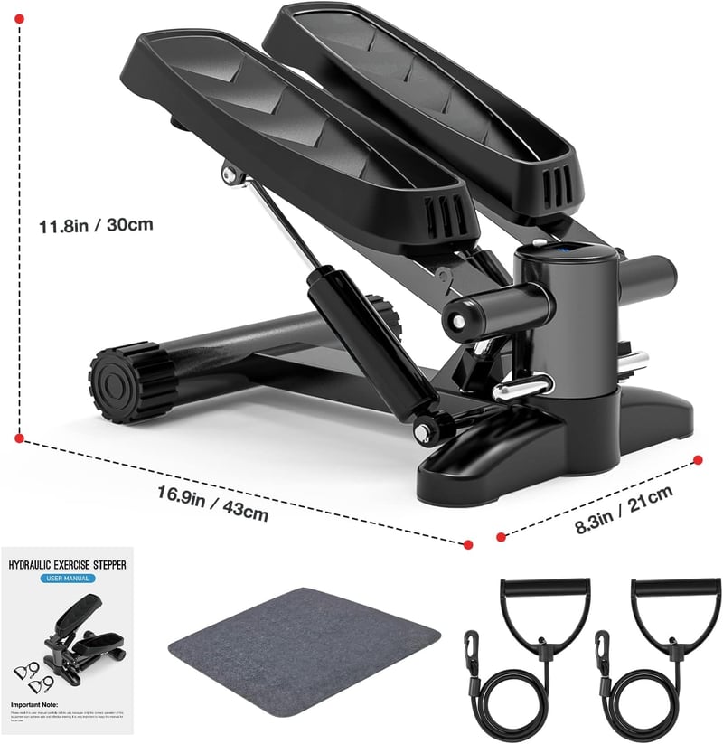 Tohoyard Mini Stepper 150 kg Ellenállásos Szalagokkal és LCD Kijelzővel