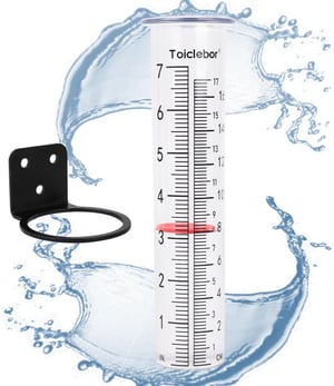 Zrážkomer Toiclebor RM-SS1-098 s červeným plavákom, mrazuvzdorný, výška 20,6 cm