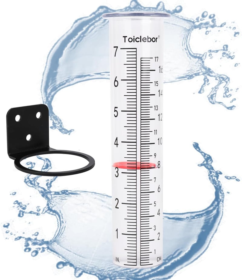 Toiclebor 17 cm-es esőmérő piros úszóval, fagyvédett cső, 20,6 cm