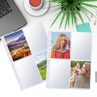 Toionmm A4 fotografické vrecká, 60 ks priehľadných fólií so 480 vreckami na pohľadnice a fotografie, priehľadná ochranná fólia 7