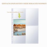 Toionmm A4 fotografické vrecká, 60 ks priehľadných fólií so 480 vreckami na pohľadnice a fotografie, priehľadná ochranná fólia 3