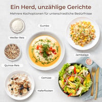 TOKIT 1,5L rizsfőző mini multifunkcionális érintőgombos kijelzővel fehér 4