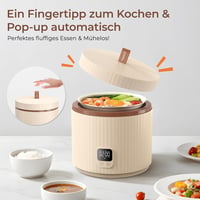 TOKIT 1,5L rizsfőző mini multifunkcionális érintőgombos kijelzővel fehér 2