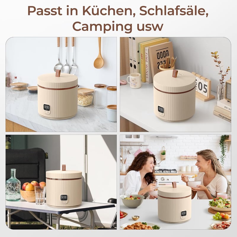 TOKIT 1,5L rizsfőző mini multifunkcionális érintőgombos kijelzővel fehér