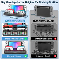 Tokluck Switch dokkoló OLED-hez 4K HDMI-vel, Joycon töltővel és játéktárolóval 5