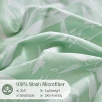 Tokokimo világoszöld levél mintás 100% mikroszálas paplanhuzat 220x240 cm, gyűrődésálló, 2 db 65x65 párnahuzat 5