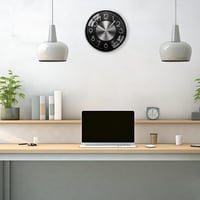 TOKTEKK Hangtalan Falióra - 30 cm Alumínium Kerettel, Ezüst-Fekete Számlappal, Modern Dizájn Nappaliba, Hálószobába, Irodába 3