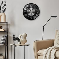 TOKTEKK Hangtalan Falióra - 30 cm Alumínium Kerettel, Ezüst-Fekete Számlappal, Modern Dizájn Nappaliba, Hálószobába, Irodába 4