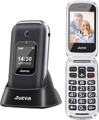 TOKVIA Összecsukható Időseknek Mobil 2.4" Kijelző SOS Gomb Szerződés Nélkül 1