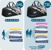 Tolaccea Expandable 54-72L Sporttáska Hátizsák Cipőtartóval Laptop Rekesszel Utazáshoz Edzéshez 2