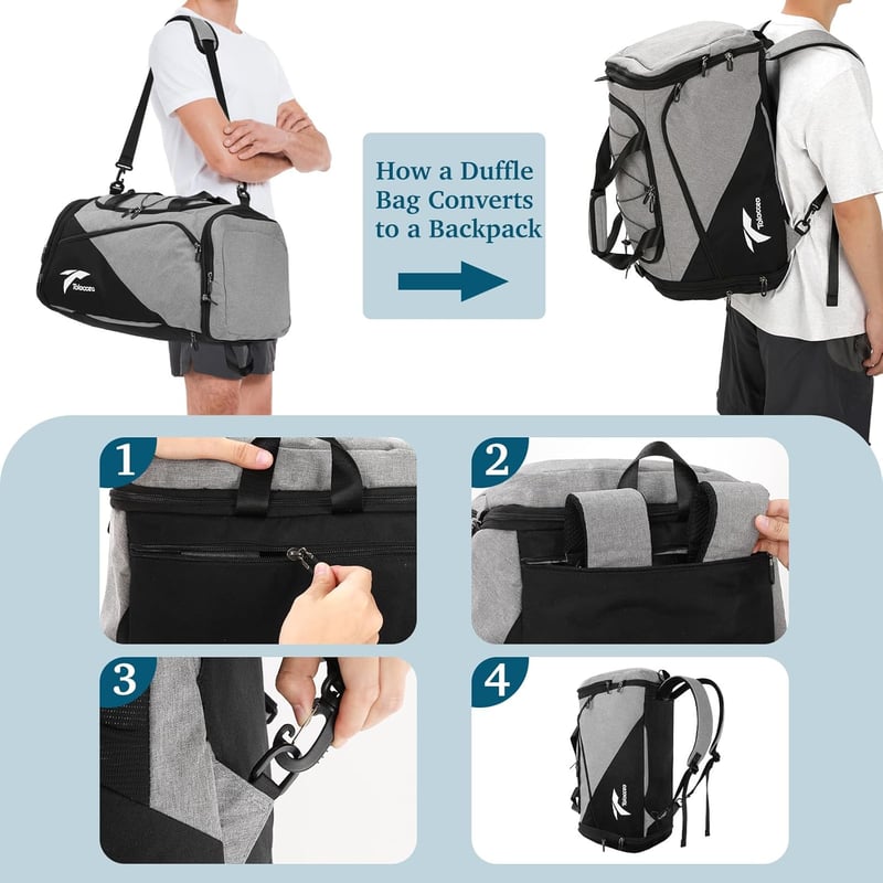 Tolaccea Expandable 54-72L Sporttáska Hátizsák Cipőtartóval Laptop Rekesszel Utazáshoz Edzéshez
