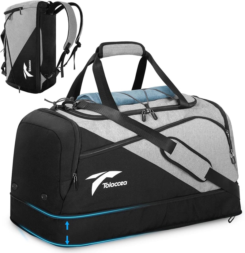 Tolaccea Expandable 54-72L Sporttáska Hátizsák Cipőtartóval Laptop Rekesszel Utazáshoz Edzéshez