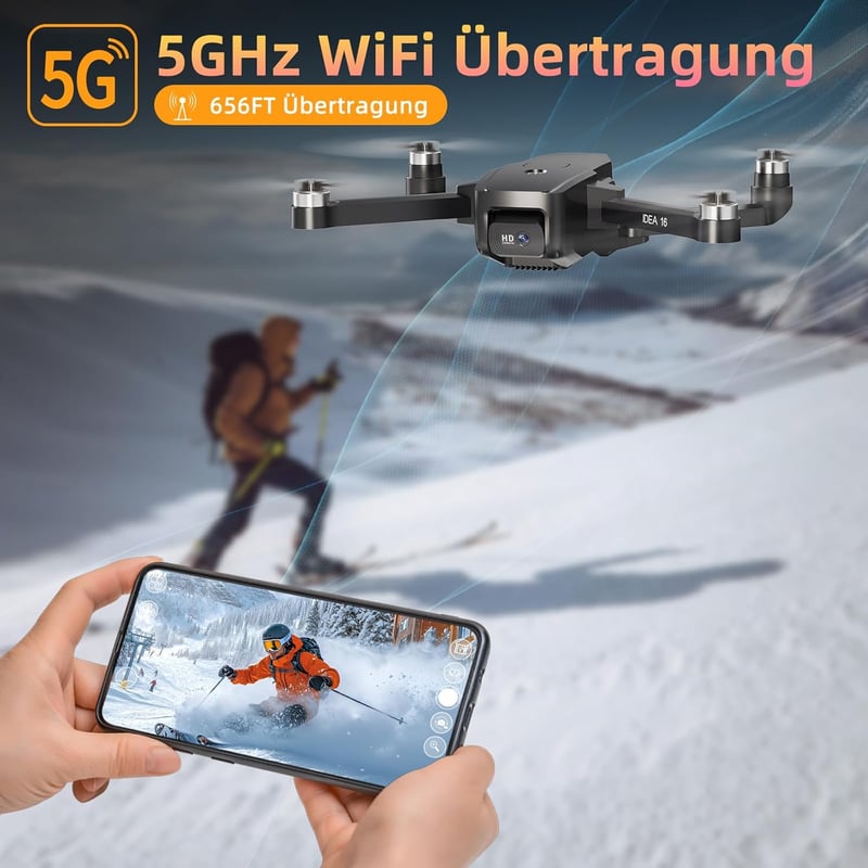 Toladrone 4K Kamerás Drón - 5G WiFi, 40 km/h Sebesség, 4-es Szintű Szélállóság, Kefe Nélküli Motor, Összecsukható Quadkopter Felnőtteknek