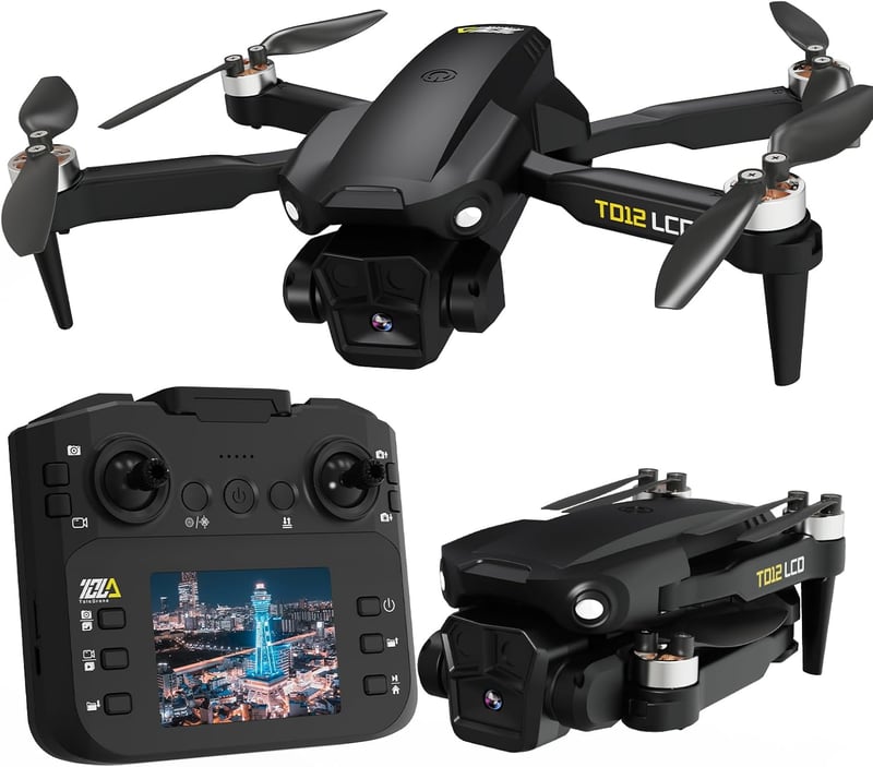 Toladrone TD12LCD Összecsukható Dron LCD Kijelzővel, Optikai Pozicionálás, Kezdőknek