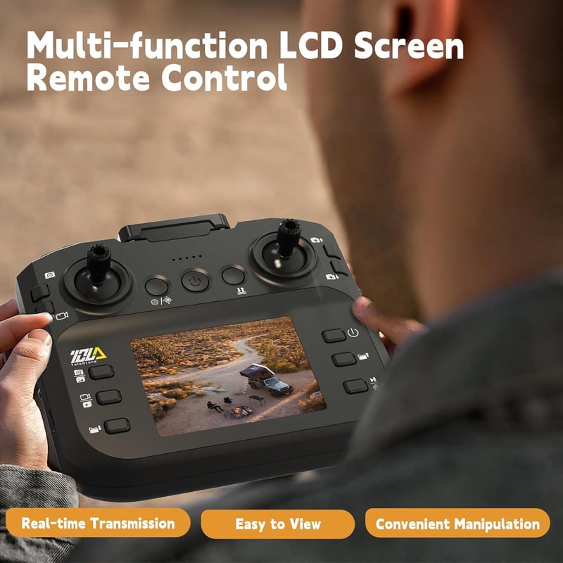 Toladrone TD12LCD Összecsukható Dron LCD Kijelzővel, Optikai Pozicionálás, Kezdőknek