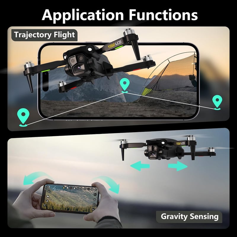 Toladrone TD12LCD Összecsukható Dron LCD Kijelzővel, Optikai Pozicionálás, Kezdőknek