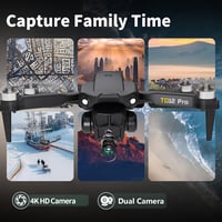 Toladrone TD12PRO hajtogatható mini drón fekete 4K kamerával, optikai flow pozicionálással, egygombos indítás és leszállás, kefe nélküli mot 2