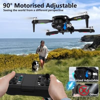 Toladrone TD12PRO hajtogatható mini drón fekete 4K kamerával, optikai flow pozicionálással, egygombos indítás és leszállás, kefe nélküli mot 4