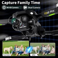 Toladrone TD12PRO összecsukható mini drón 4K kamerával, kefe nélküli quadcopter kezdőknek, 3 szintű szélállóság, app vezérlés, hordtáskával 2