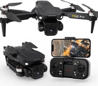 Toladrone TD12PRO összecsukható mini drón 4K kamerával, kefe nélküli quadcopter kezdőknek, 3 szintű szélállóság, app vezérlés, hordtáskával 1