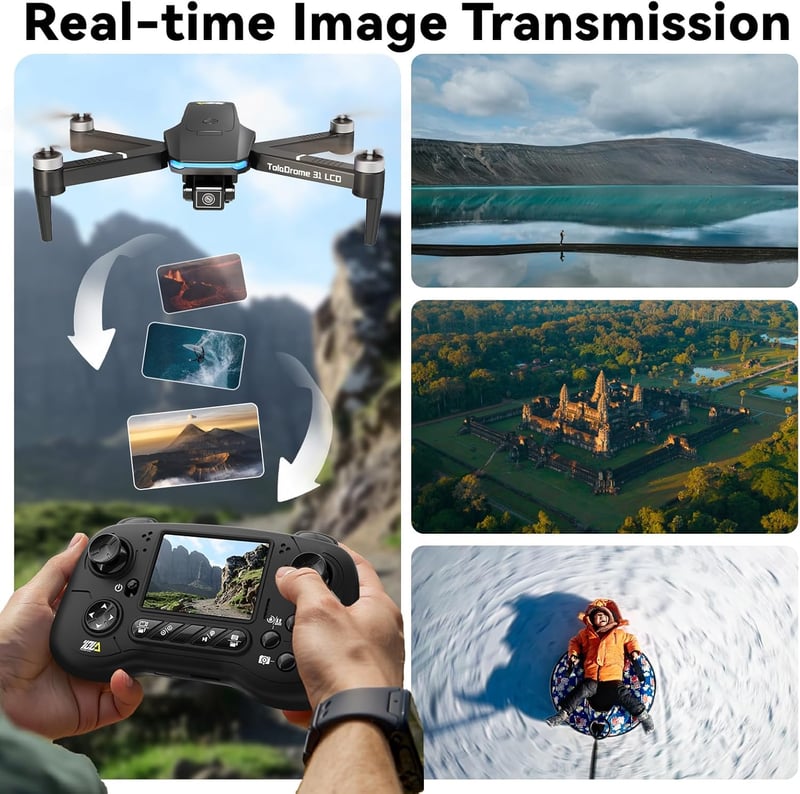 Toladrone TD31LCD összecsukható drón kamerával, LCD kijelzővel és távirányítóval