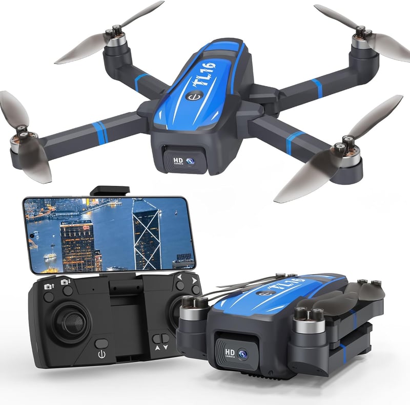 Toladrone 	TL16 1080P kamerás összecsukható drón kezdőknek optikai pozicionálással