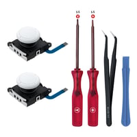 Set de înlocuire joystick analogic 3D Tolesum pentru controller Nintendo Switch / Switch Lite / Switch OLED, cu unelte de reparare, alb 1